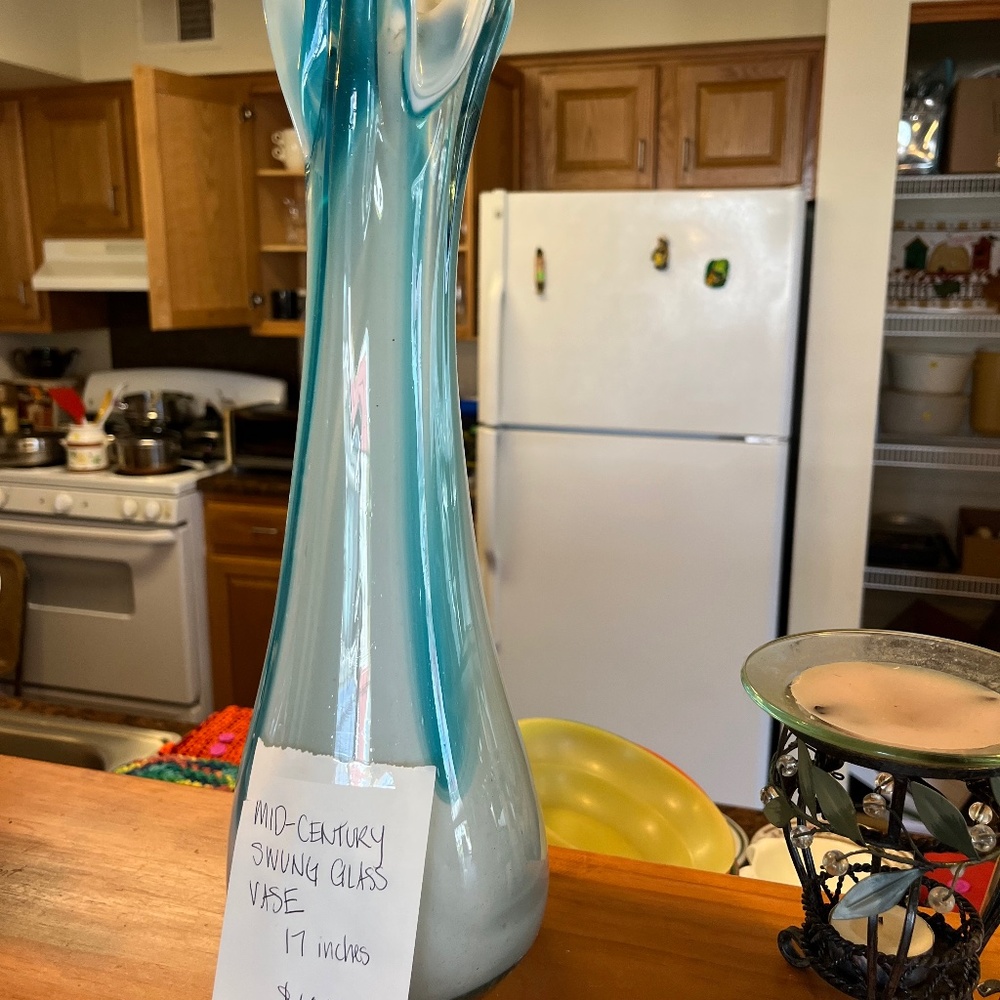 Mid century modern swung glass vase